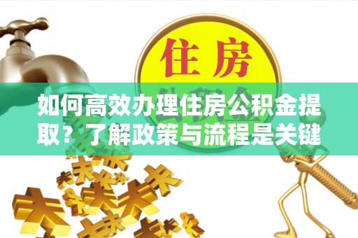 嘉兴如何高效办理住房公积金提取？了解政策与流程是关键