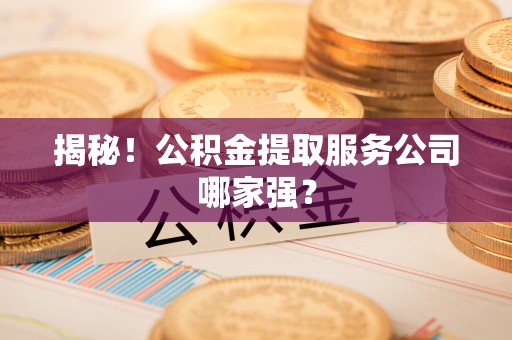 嘉兴揭秘！公积金提取服务公司哪家强？
