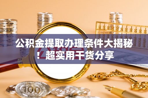 嘉兴公积金提取办理条件大揭秘！超实用干货分享