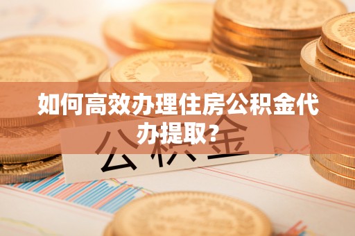 嘉兴如何高效办理住房公积金代办提取？