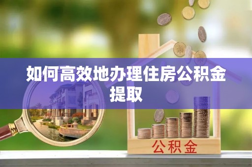 嘉兴如何高效地办理住房公积金提取